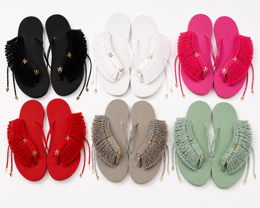 Tita Boho Wrap Fringe Flip Flops