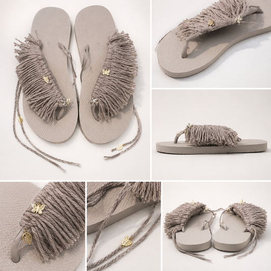 Tita Boho Wrap Fringe Flip Flops